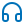 Ícone de um headset externo. Cor azul